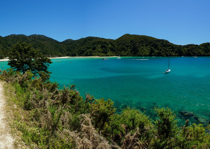 Abel Tasman Coast Track avec vue sur une baie