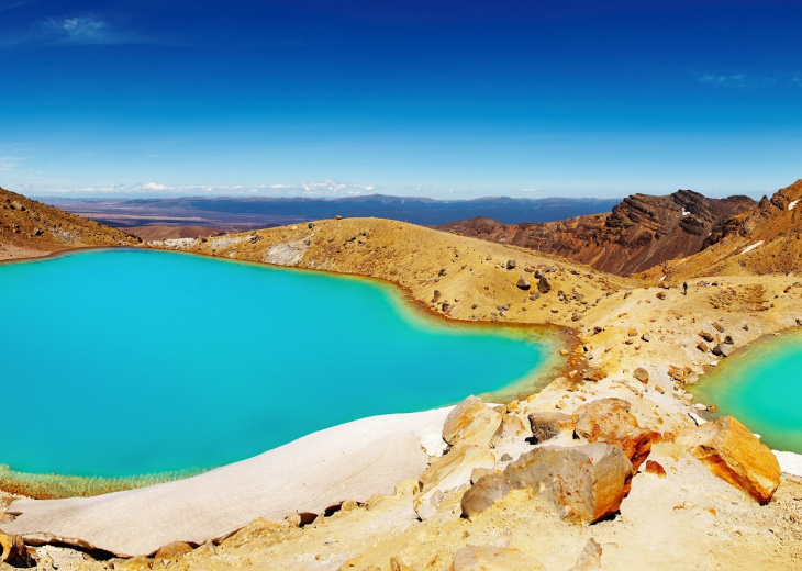 Lacs émeraudes dans le Parc National de Tongariro en Nouvelle Zelande