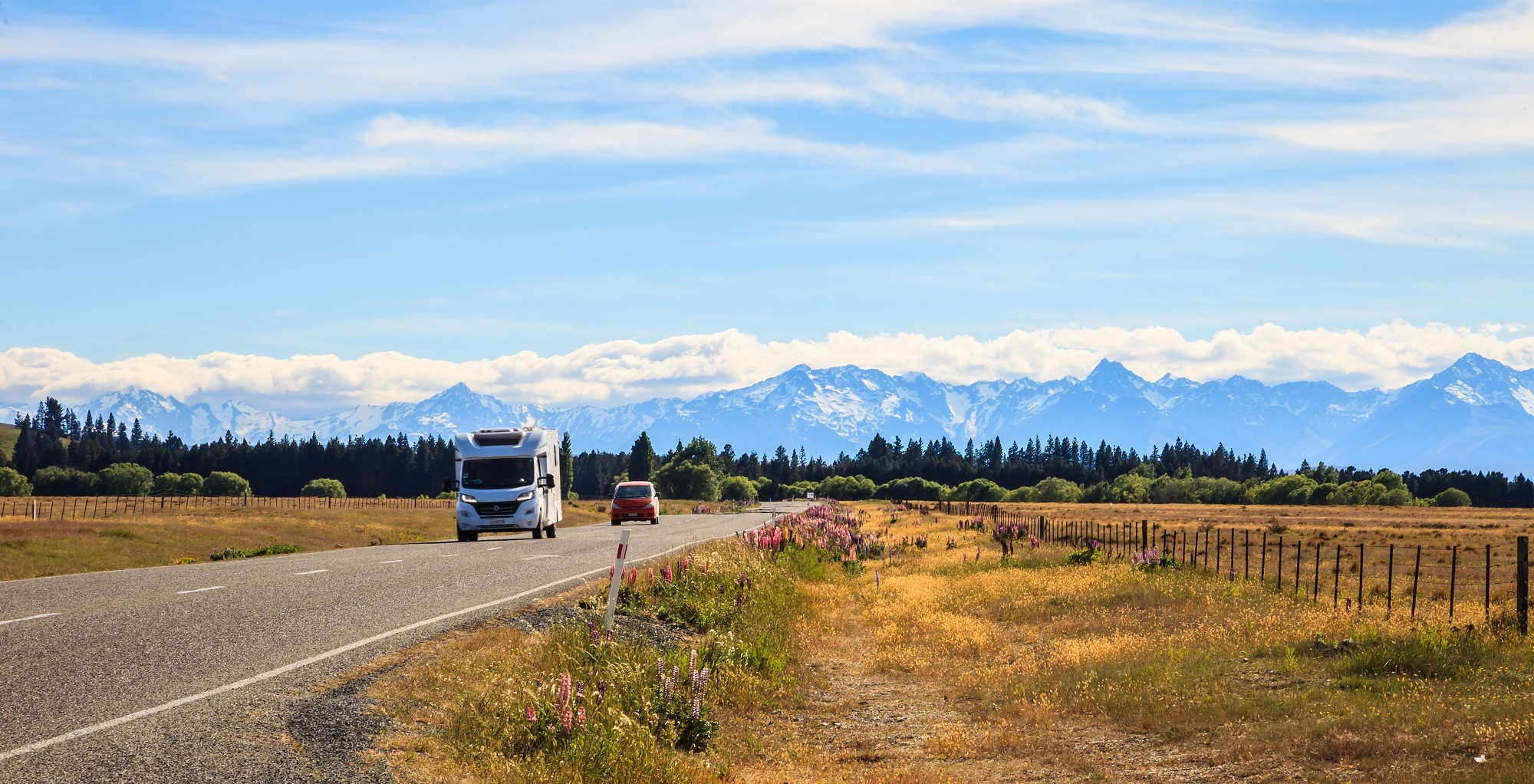 camping-car sur les routes de nouvelle zélande