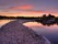 Lake Brunner en Nouvelle Zélande au coucher du soleil